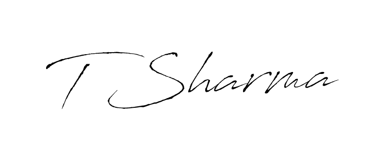 Design your own signature with our free online signature maker. With this signature software, you can create a handwritten (Antro_Vectra) signature for name T Sharma. T Sharma signature style 6 images and pictures png