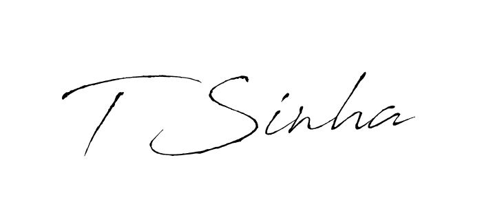 Make a beautiful signature design for name T Sinha. With this signature (Antro_Vectra) style, you can create a handwritten signature for free. T Sinha signature style 6 images and pictures png