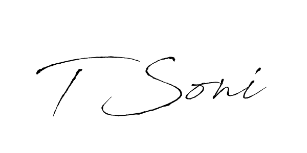 Also You can easily find your signature by using the search form. We will create T Soni name handwritten signature images for you free of cost using Antro_Vectra sign style. T Soni signature style 6 images and pictures png