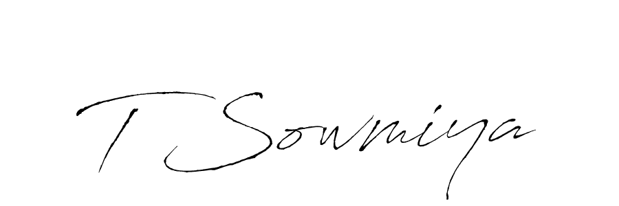 The best way (Antro_Vectra) to make a short signature is to pick only two or three words in your name. The name T Sowmiya include a total of six letters. For converting this name. T Sowmiya signature style 6 images and pictures png