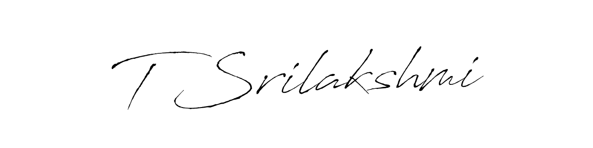 Make a beautiful signature design for name T Srilakshmi. With this signature (Antro_Vectra) style, you can create a handwritten signature for free. T Srilakshmi signature style 6 images and pictures png