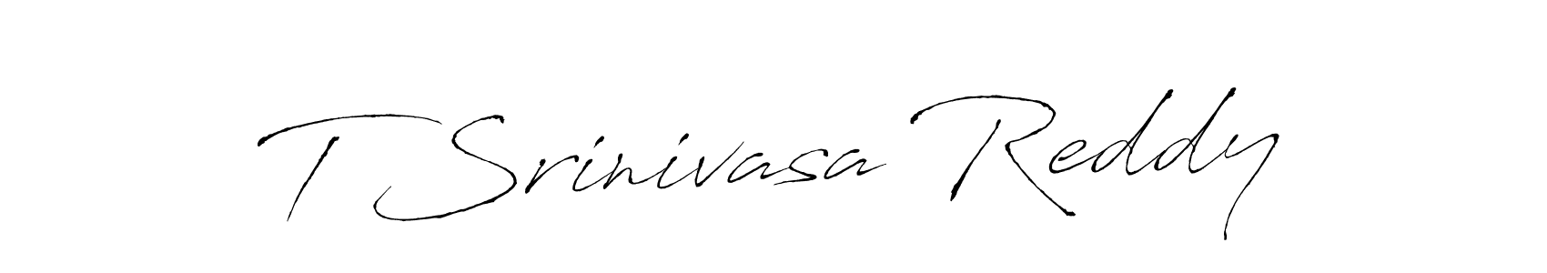 Make a beautiful signature design for name T Srinivasa Reddy. With this signature (Antro_Vectra) style, you can create a handwritten signature for free. T Srinivasa Reddy signature style 6 images and pictures png