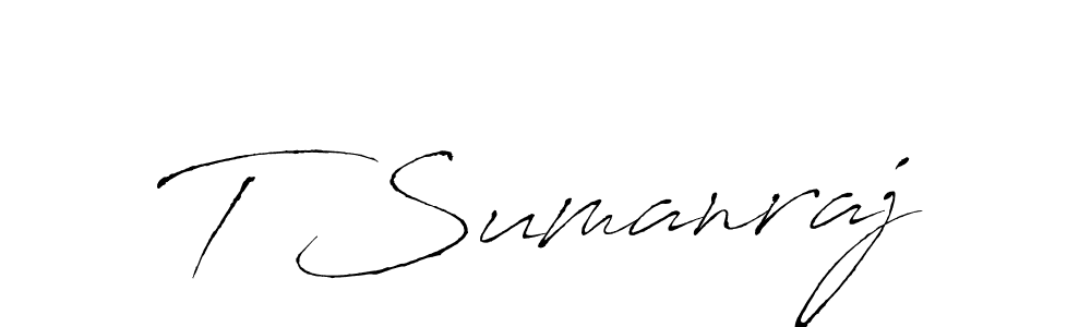 Use a signature maker to create a handwritten signature online. With this signature software, you can design (Antro_Vectra) your own signature for name T Sumanraj. T Sumanraj signature style 6 images and pictures png