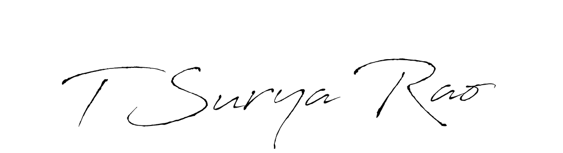 Create a beautiful signature design for name T Surya Rao. With this signature (Antro_Vectra) fonts, you can make a handwritten signature for free. T Surya Rao signature style 6 images and pictures png