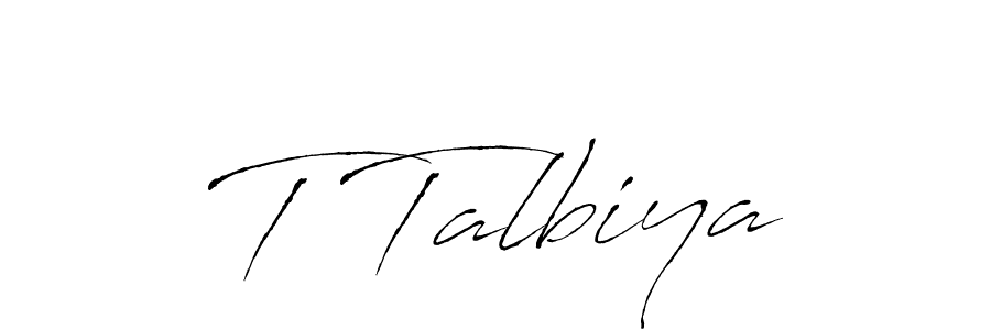 Also You can easily find your signature by using the search form. We will create T Talbiya name handwritten signature images for you free of cost using Antro_Vectra sign style. T Talbiya signature style 6 images and pictures png