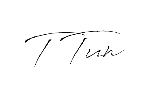 How to Draw T Tun signature style? Antro_Vectra is a latest design signature styles for name T Tun. T Tun signature style 6 images and pictures png