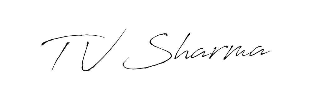 The best way (Antro_Vectra) to make a short signature is to pick only two or three words in your name. The name T V Sharma include a total of six letters. For converting this name. T V Sharma signature style 6 images and pictures png