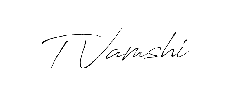 Create a beautiful signature design for name T Vamshi. With this signature (Antro_Vectra) fonts, you can make a handwritten signature for free. T Vamshi signature style 6 images and pictures png