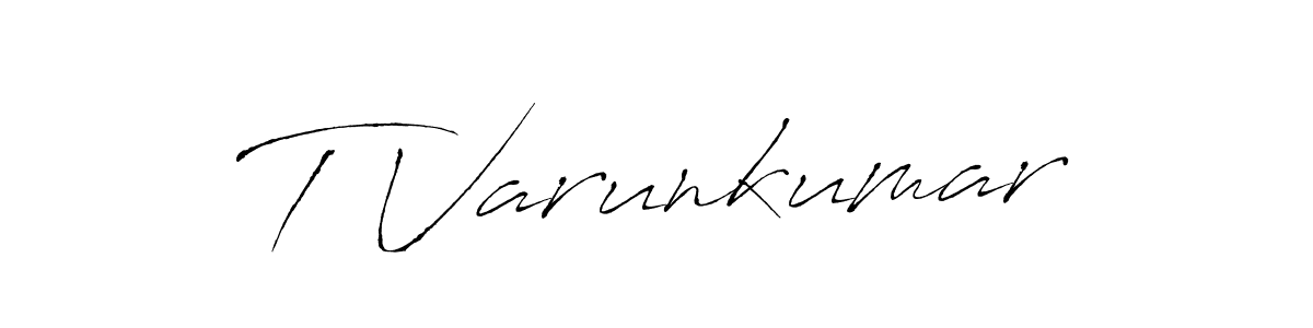Make a beautiful signature design for name T Varunkumar. With this signature (Antro_Vectra) style, you can create a handwritten signature for free. T Varunkumar signature style 6 images and pictures png