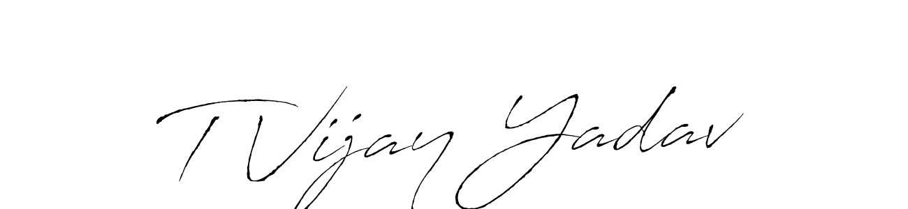 Create a beautiful signature design for name T Vijay Yadav. With this signature (Antro_Vectra) fonts, you can make a handwritten signature for free. T Vijay Yadav signature style 6 images and pictures png