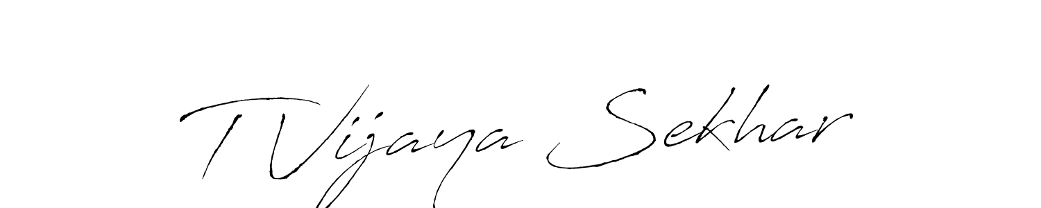 Create a beautiful signature design for name T Vijaya Sekhar. With this signature (Antro_Vectra) fonts, you can make a handwritten signature for free. T Vijaya Sekhar signature style 6 images and pictures png