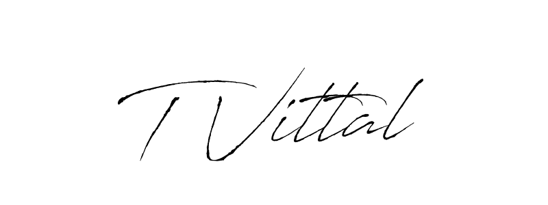 Create a beautiful signature design for name T Vittal. With this signature (Antro_Vectra) fonts, you can make a handwritten signature for free. T Vittal signature style 6 images and pictures png