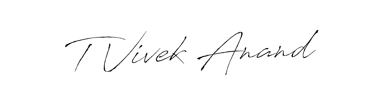 T Vivek Anand stylish signature style. Best Handwritten Sign (Antro_Vectra) for my name. Handwritten Signature Collection Ideas for my name T Vivek Anand. T Vivek Anand signature style 6 images and pictures png