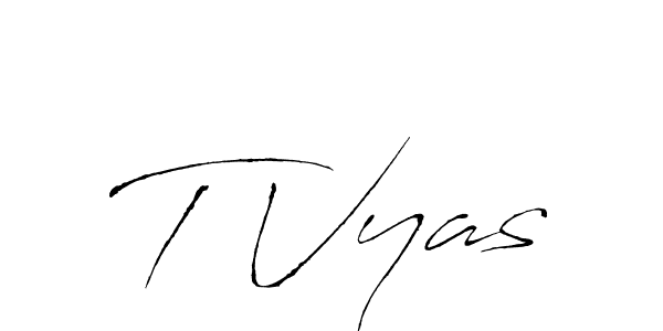 The best way (Antro_Vectra) to make a short signature is to pick only two or three words in your name. The name T Vyas include a total of six letters. For converting this name. T Vyas signature style 6 images and pictures png
