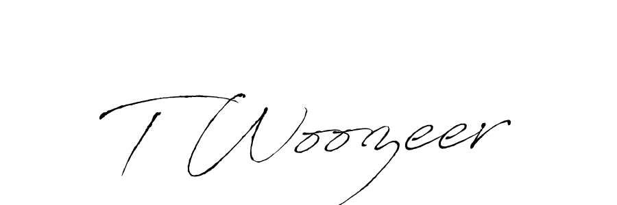 Make a beautiful signature design for name T Woozeer. With this signature (Antro_Vectra) style, you can create a handwritten signature for free. T Woozeer signature style 6 images and pictures png