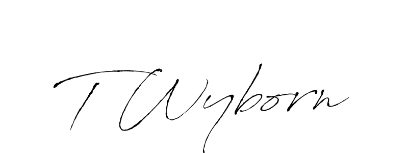 The best way (Antro_Vectra) to make a short signature is to pick only two or three words in your name. The name T Wyborn include a total of six letters. For converting this name. T Wyborn signature style 6 images and pictures png