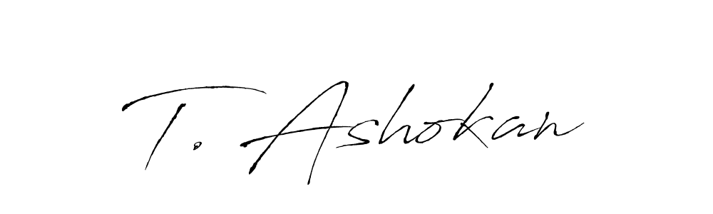 if you are searching for the best signature style for your name T. Ashokan. so please give up your signature search. here we have designed multiple signature styles  using Antro_Vectra. T. Ashokan signature style 6 images and pictures png