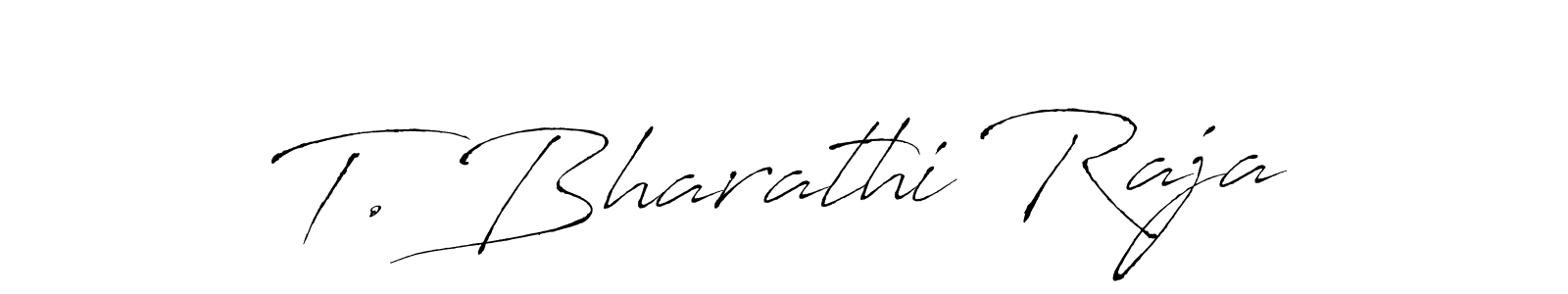 The best way (Antro_Vectra) to make a short signature is to pick only two or three words in your name. The name T. Bharathi Raja include a total of six letters. For converting this name. T. Bharathi Raja signature style 6 images and pictures png