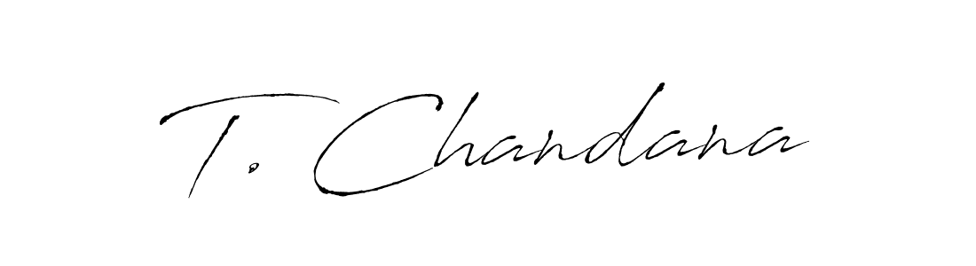 How to make T. Chandana name signature. Use Antro_Vectra style for creating short signs online. This is the latest handwritten sign. T. Chandana signature style 6 images and pictures png