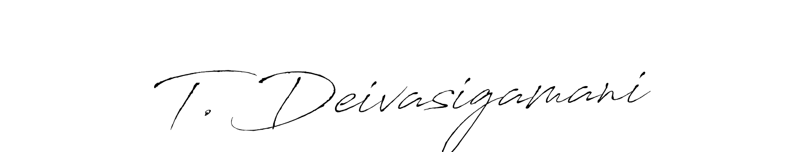 Antro_Vectra is a professional signature style that is perfect for those who want to add a touch of class to their signature. It is also a great choice for those who want to make their signature more unique. Get T. Deivasigamani name to fancy signature for free. T. Deivasigamani signature style 6 images and pictures png