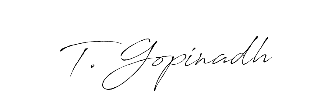 Antro_Vectra is a professional signature style that is perfect for those who want to add a touch of class to their signature. It is also a great choice for those who want to make their signature more unique. Get T. Gopinadh name to fancy signature for free. T. Gopinadh signature style 6 images and pictures png