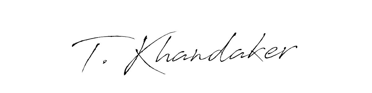 You can use this online signature creator to create a handwritten signature for the name T. Khandaker. This is the best online autograph maker. T. Khandaker signature style 6 images and pictures png