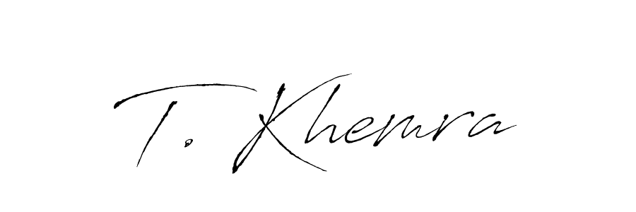 Also You can easily find your signature by using the search form. We will create T. Khemra name handwritten signature images for you free of cost using Antro_Vectra sign style. T. Khemra signature style 6 images and pictures png