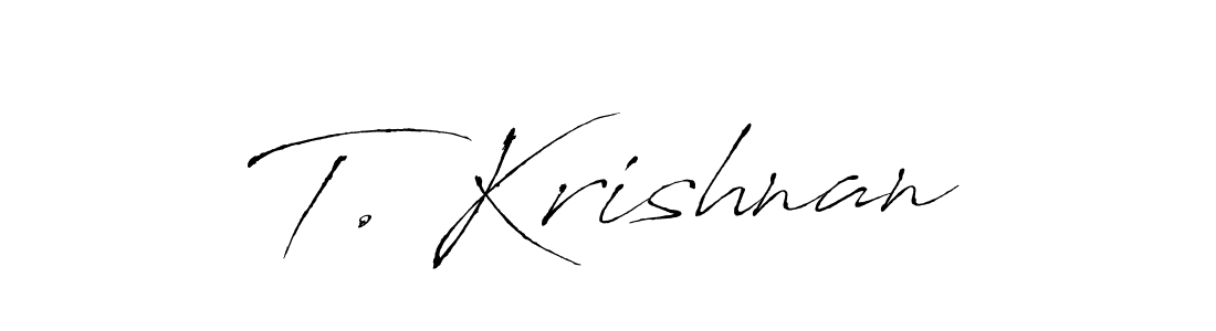 The best way (Antro_Vectra) to make a short signature is to pick only two or three words in your name. The name T. Krishnan include a total of six letters. For converting this name. T. Krishnan signature style 6 images and pictures png