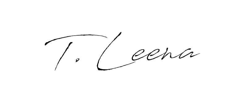 Design your own signature with our free online signature maker. With this signature software, you can create a handwritten (Antro_Vectra) signature for name T. Leena. T. Leena signature style 6 images and pictures png