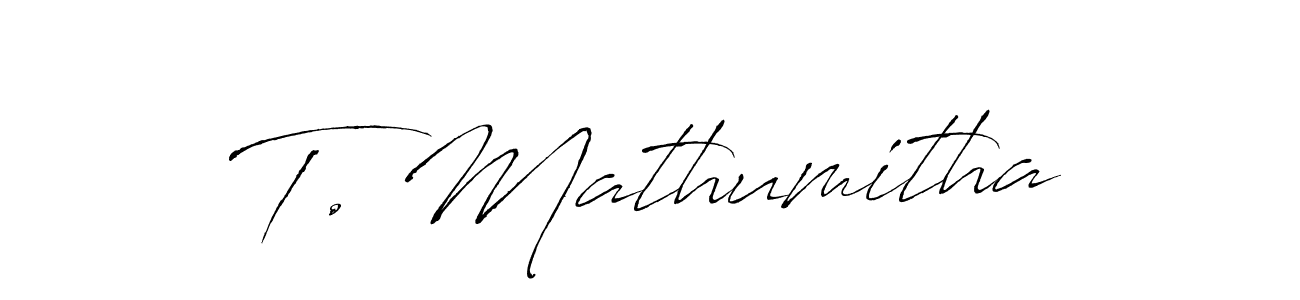 if you are searching for the best signature style for your name T. Mathumitha. so please give up your signature search. here we have designed multiple signature styles  using Antro_Vectra. T. Mathumitha signature style 6 images and pictures png