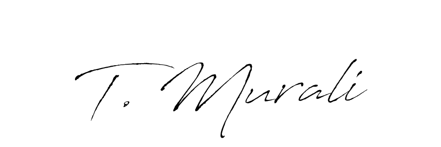 Use a signature maker to create a handwritten signature online. With this signature software, you can design (Antro_Vectra) your own signature for name T. Murali. T. Murali signature style 6 images and pictures png