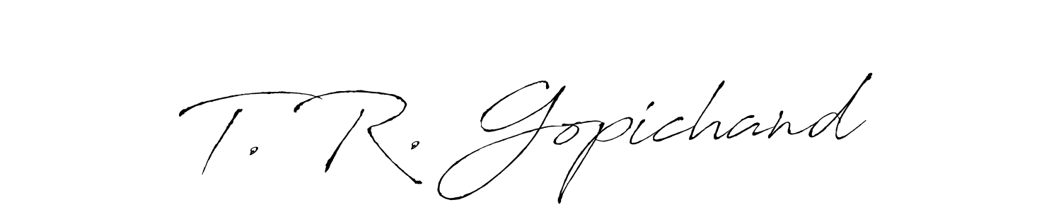 The best way (Antro_Vectra) to make a short signature is to pick only two or three words in your name. The name T. R. Gopichand include a total of six letters. For converting this name. T. R. Gopichand signature style 6 images and pictures png