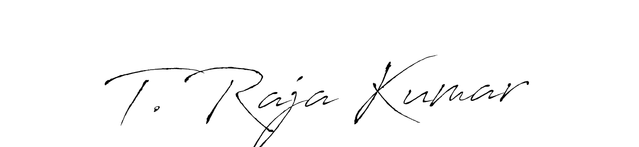 The best way (Antro_Vectra) to make a short signature is to pick only two or three words in your name. The name T. Raja Kumar include a total of six letters. For converting this name. T. Raja Kumar signature style 6 images and pictures png