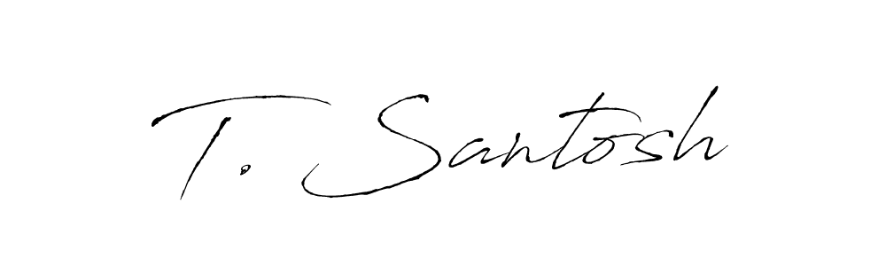 Use a signature maker to create a handwritten signature online. With this signature software, you can design (Antro_Vectra) your own signature for name T. Santosh. T. Santosh signature style 6 images and pictures png