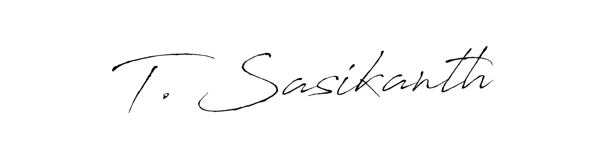 How to make T. Sasikanth name signature. Use Antro_Vectra style for creating short signs online. This is the latest handwritten sign. T. Sasikanth signature style 6 images and pictures png