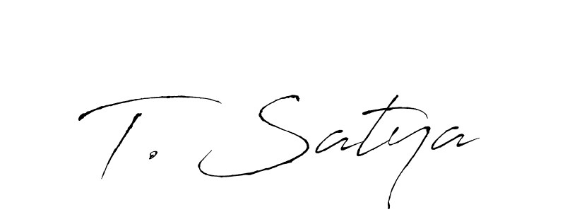 Make a beautiful signature design for name T. Satya. With this signature (Antro_Vectra) style, you can create a handwritten signature for free. T. Satya signature style 6 images and pictures png