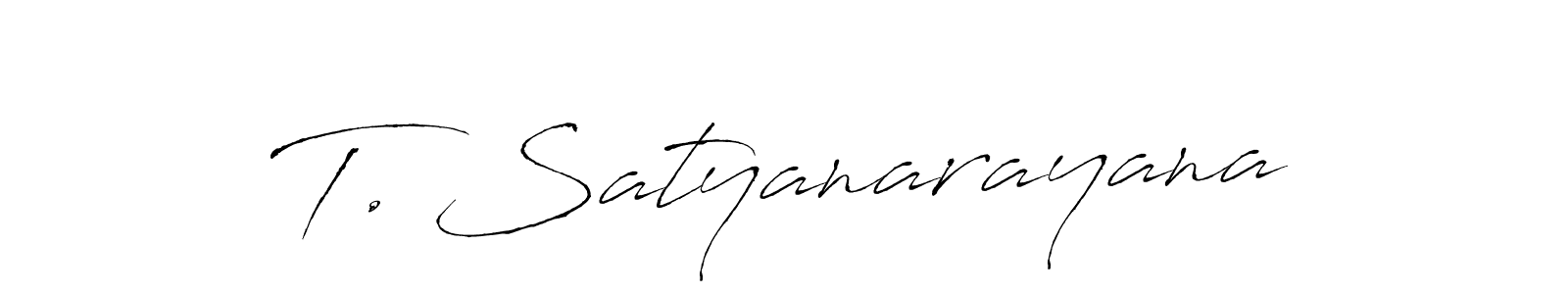 How to make T. Satyanarayana name signature. Use Antro_Vectra style for creating short signs online. This is the latest handwritten sign. T. Satyanarayana signature style 6 images and pictures png