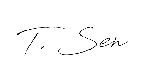 Similarly Antro_Vectra is the best handwritten signature design. Signature creator online .You can use it as an online autograph creator for name T. Sen. T. Sen signature style 6 images and pictures png