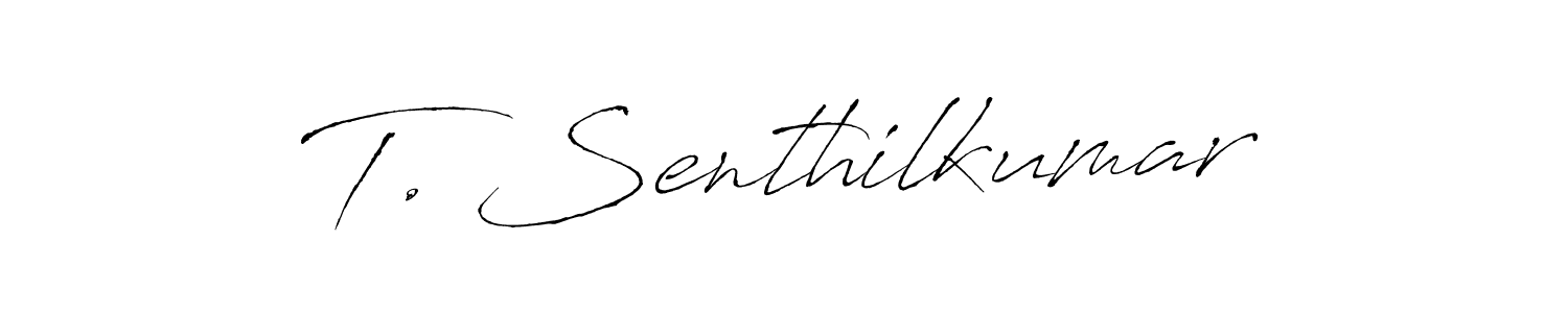 The best way (Antro_Vectra) to make a short signature is to pick only two or three words in your name. The name T. Senthilkumar include a total of six letters. For converting this name. T. Senthilkumar signature style 6 images and pictures png