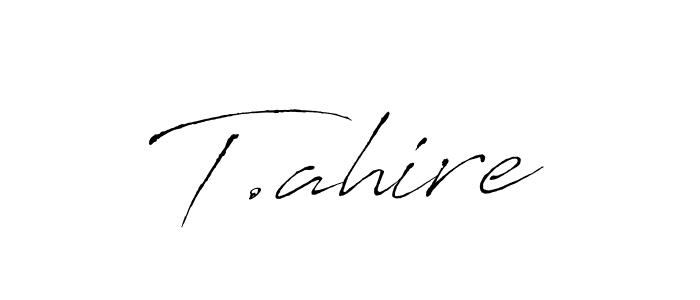 if you are searching for the best signature style for your name T.ahire. so please give up your signature search. here we have designed multiple signature styles  using Antro_Vectra. T.ahire signature style 6 images and pictures png