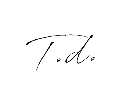 T.d. stylish signature style. Best Handwritten Sign (Antro_Vectra) for my name. Handwritten Signature Collection Ideas for my name T.d.. T.d. signature style 6 images and pictures png