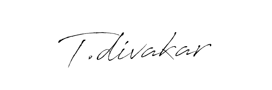 Make a beautiful signature design for name T.divakar. With this signature (Antro_Vectra) style, you can create a handwritten signature for free. T.divakar signature style 6 images and pictures png