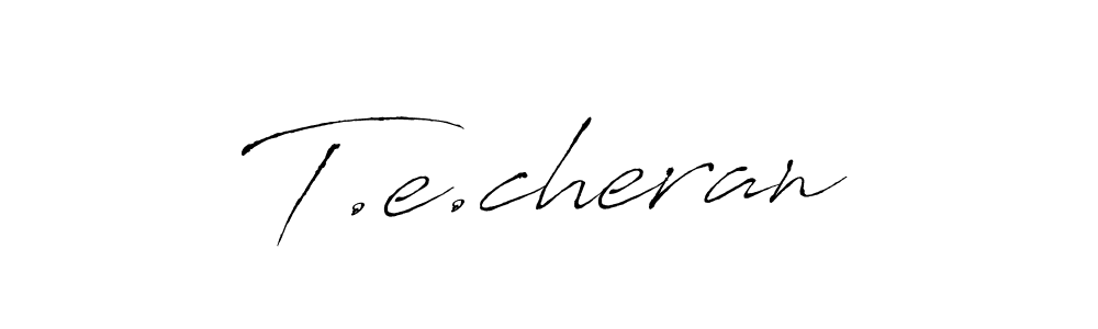 How to make T.e.cheran name signature. Use Antro_Vectra style for creating short signs online. This is the latest handwritten sign. T.e.cheran signature style 6 images and pictures png