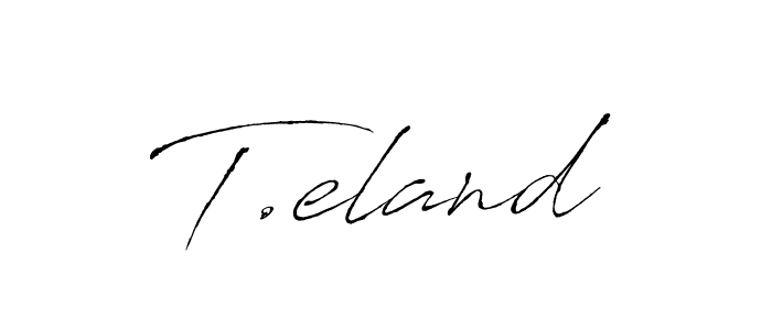 How to make T.eland signature? Antro_Vectra is a professional autograph style. Create handwritten signature for T.eland name. T.eland signature style 6 images and pictures png