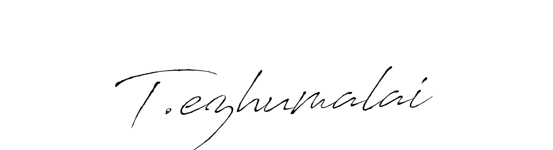 This is the best signature style for the T.ezhumalai name. Also you like these signature font (Antro_Vectra). Mix name signature. T.ezhumalai signature style 6 images and pictures png