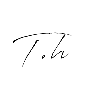 Create a beautiful signature design for name T.h. With this signature (Antro_Vectra) fonts, you can make a handwritten signature for free. T.h signature style 6 images and pictures png