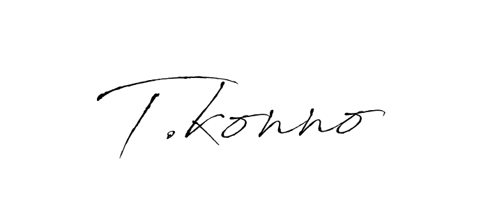 How to make T.konno signature? Antro_Vectra is a professional autograph style. Create handwritten signature for T.konno name. T.konno signature style 6 images and pictures png