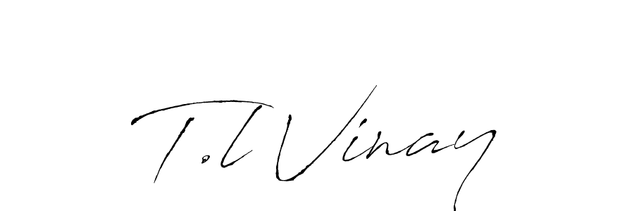 Make a beautiful signature design for name T.l Vinay. With this signature (Antro_Vectra) style, you can create a handwritten signature for free. T.l Vinay signature style 6 images and pictures png