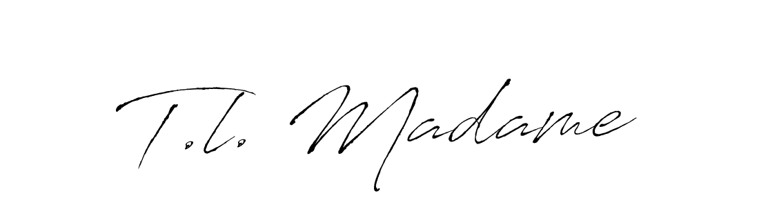 Also we have T.l. Madame name is the best signature style. Create professional handwritten signature collection using Antro_Vectra autograph style. T.l. Madame signature style 6 images and pictures png