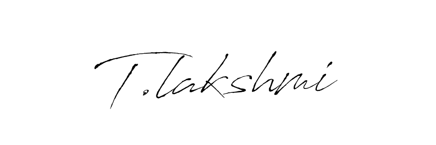 The best way (Antro_Vectra) to make a short signature is to pick only two or three words in your name. The name T.lakshmi include a total of six letters. For converting this name. T.lakshmi signature style 6 images and pictures png